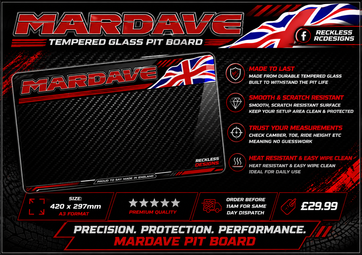 Mardave Glass Set Up Board