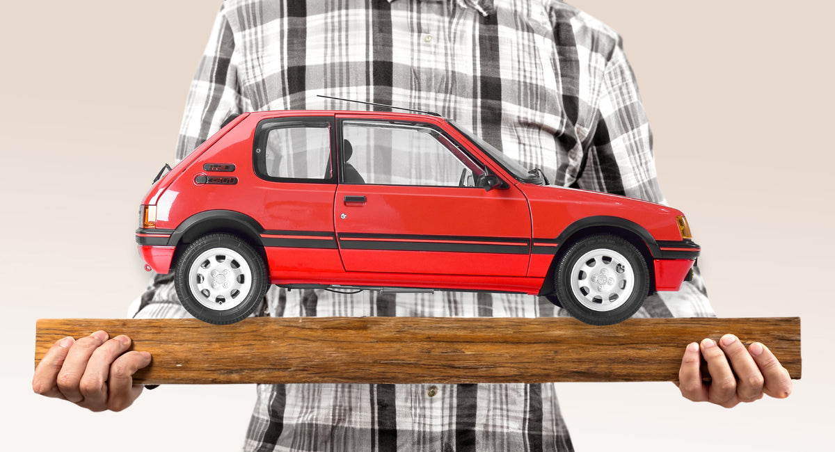 Red Peugeot 205 1.9 GTI 1/8 Scale Metal & Plastic Kit
