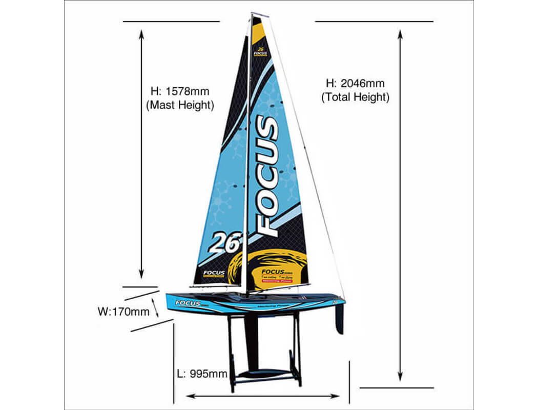 JOYSWAY FOCUS V3 ONE METRE SAILBOAT RTR BLUE