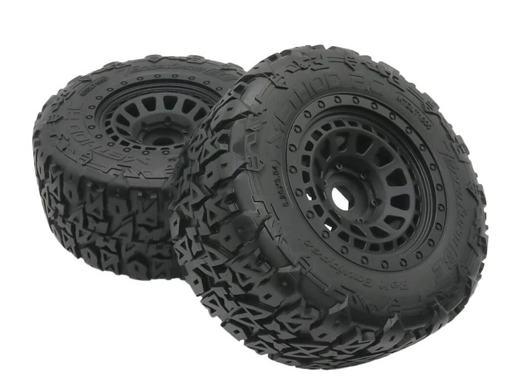 METHOD TERRAFORM BELTED 1/8 MT TYRES ON ARRAY 17MM RIMS