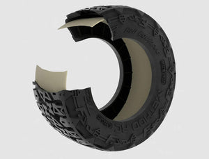 METHOD TERRAFORM BELTED 1/8 MT TYRES ON ARRAY 17MM RIMS