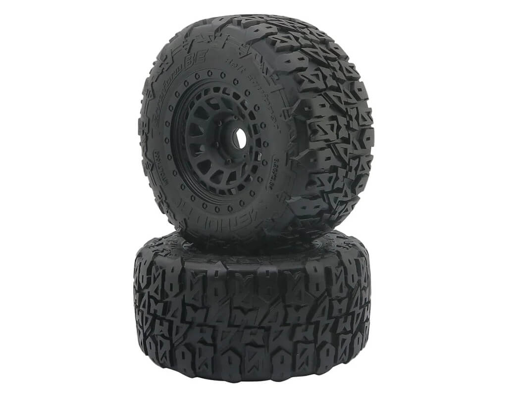 METHOD TERRAFORM BELTED 1/8 MT TYRES ON ARRAY 17MM RIMS