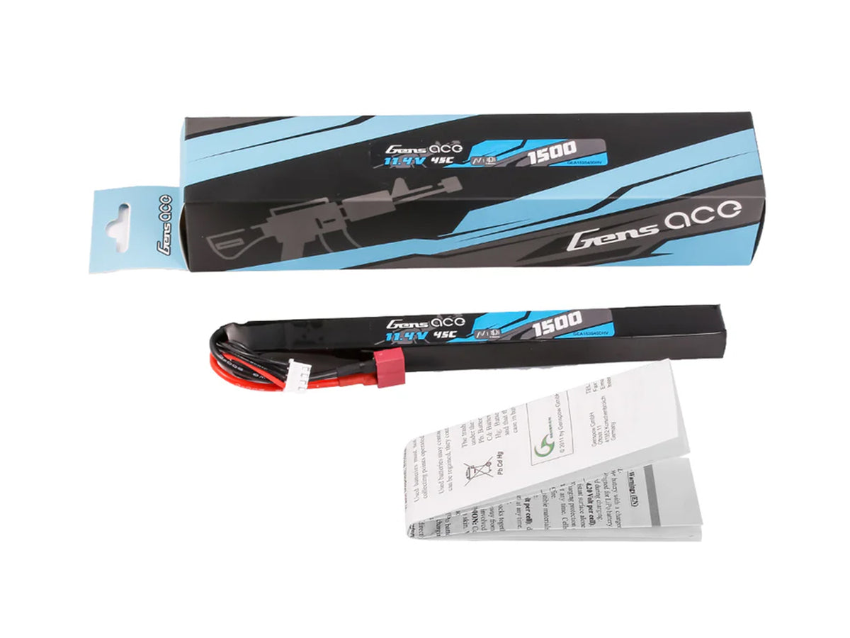 Airsoft 3S HV 1500mAh 45C with Deans (AK47 Long Stick)
