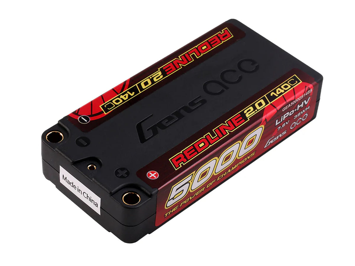 Li-Po HV Car Hard Case 2S1P 7.6V 5000mAh 140C with 5mm