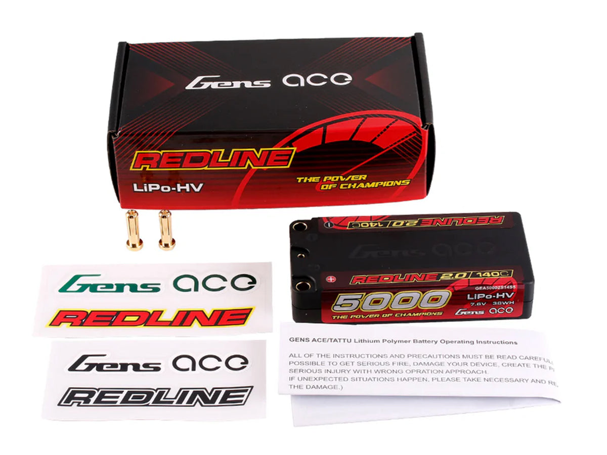 Li-Po HV Car Hard Case 2S1P 7.6V 5000mAh 140C with 5mm