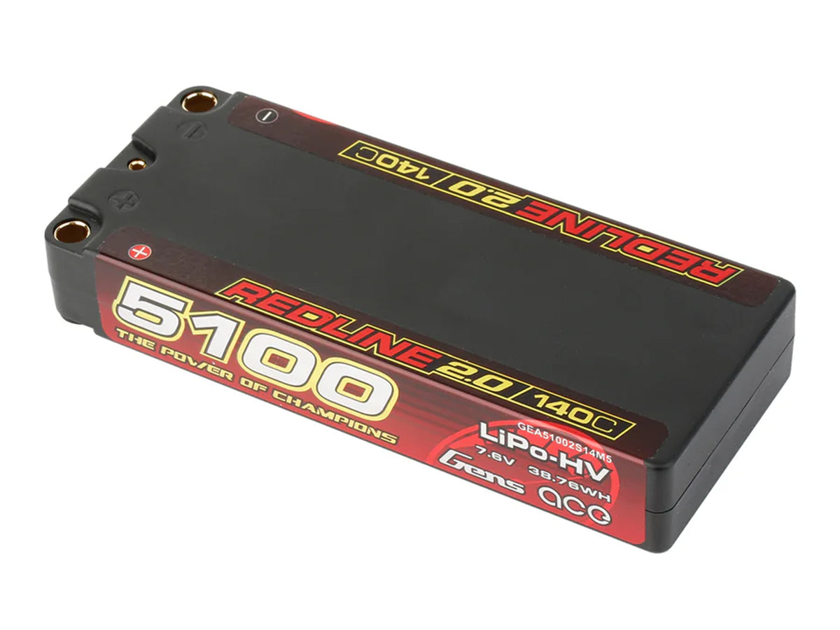 Li-Po HV Car Hard Case 2S1P 7.6V 5100mAh 140C with 5mm