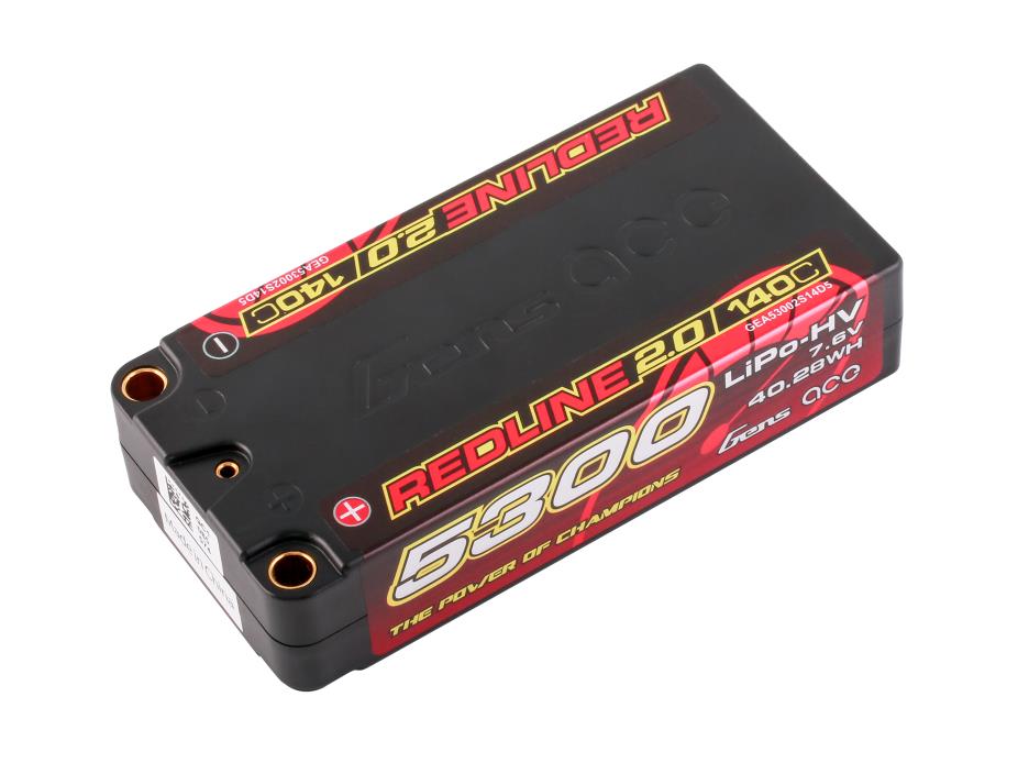 Li-Po HV Car Hard Case 2S2P 7.6V 5300mAh 140C RL2 Short 5mm