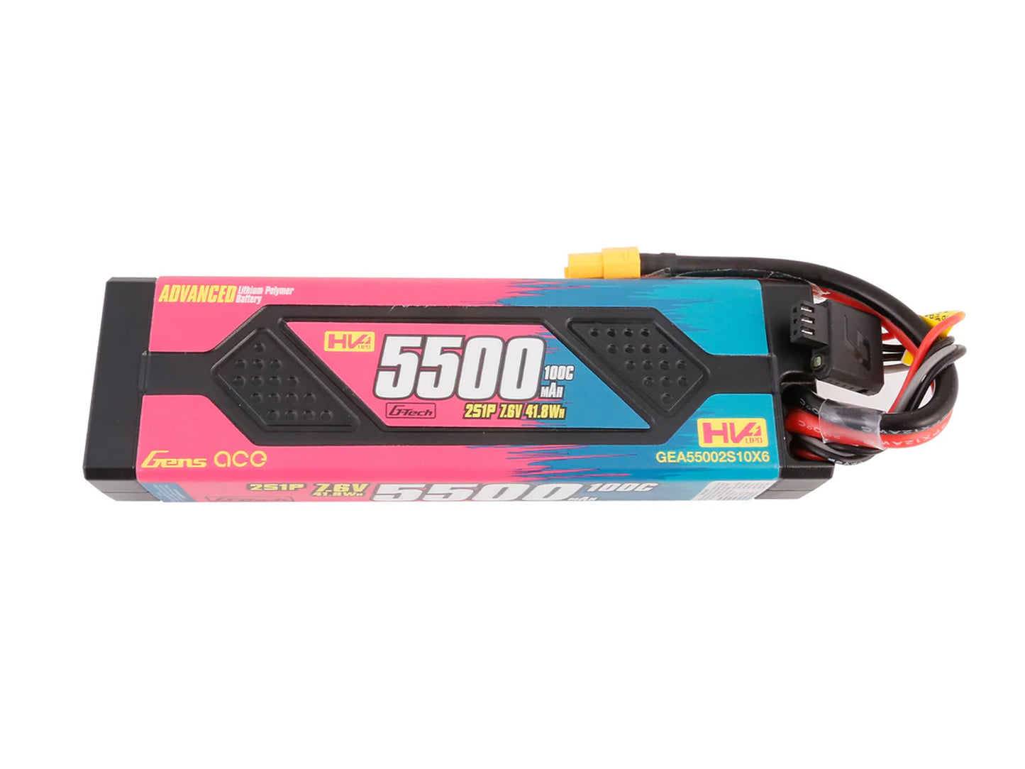 Li-Po Car Hard Case HV 2S 7.4V 5500mAh 100C with XT60 - RC Hobby Product