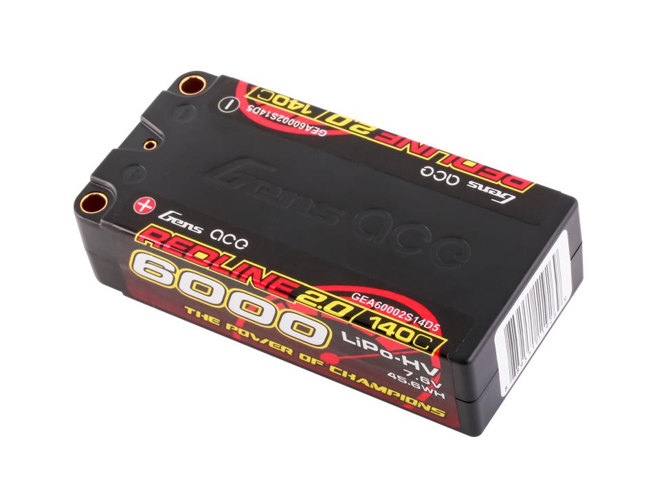 Li-Po HV Car Hard Case 2S2P 7.6V 6000mAh 140C RL2 Short 5mm - RC Hobby Product