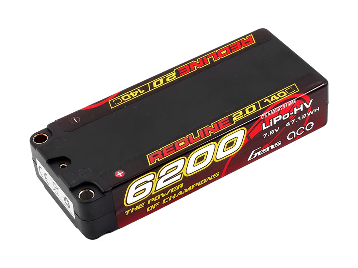 Li-Po HV Car Hard Case 2S1P 7.4V 6200mAh 140C RL2 with 5mm