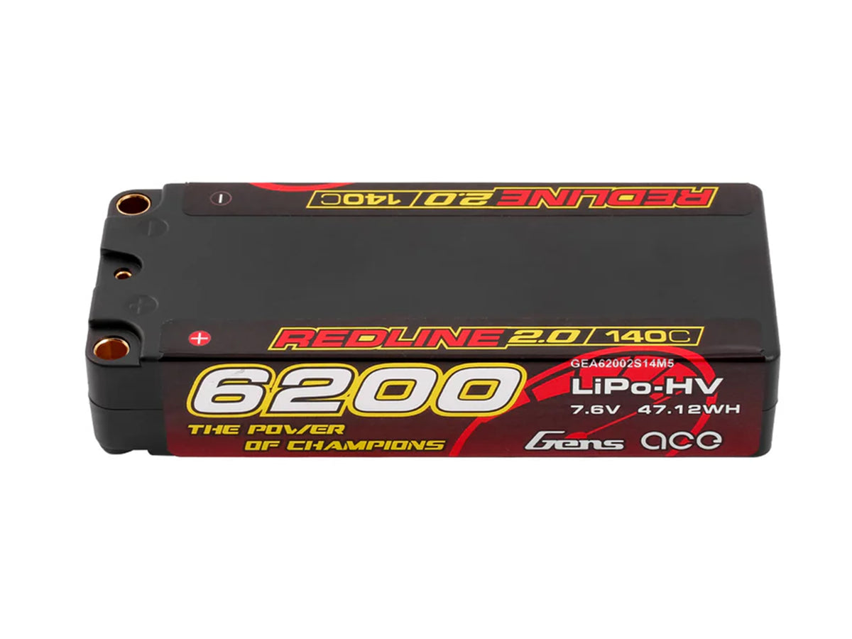 Li-Po HV Car Hard Case 2S1P 7.4V 6200mAh 140C RL2 with 5mm