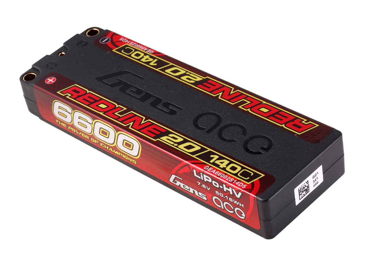 Li-Po HV Car Hard Case 2S1P 7.6V 6600mAh 140C with 5mm