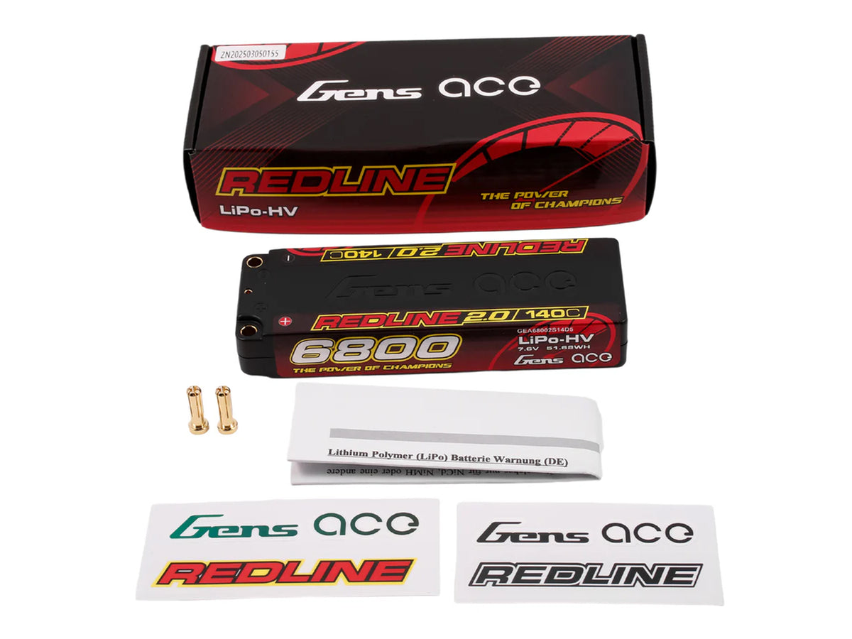 Li-Po HV Car Hard Case 2S1P 7.4V 6800mAh 140C RL2 with 5mm