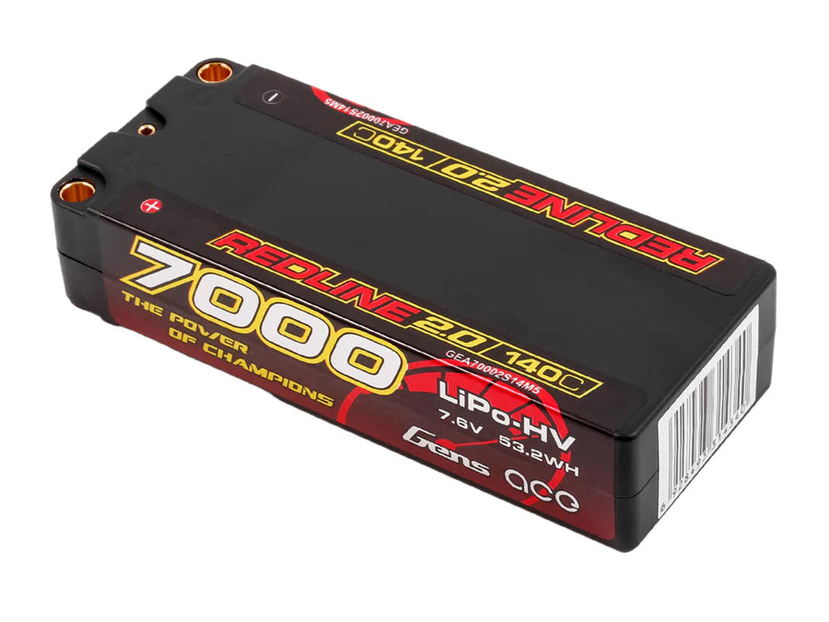 Li-Po HV Car Hard Case 2S1P 7.4V 7000mAh 140C RL2 with 5mm