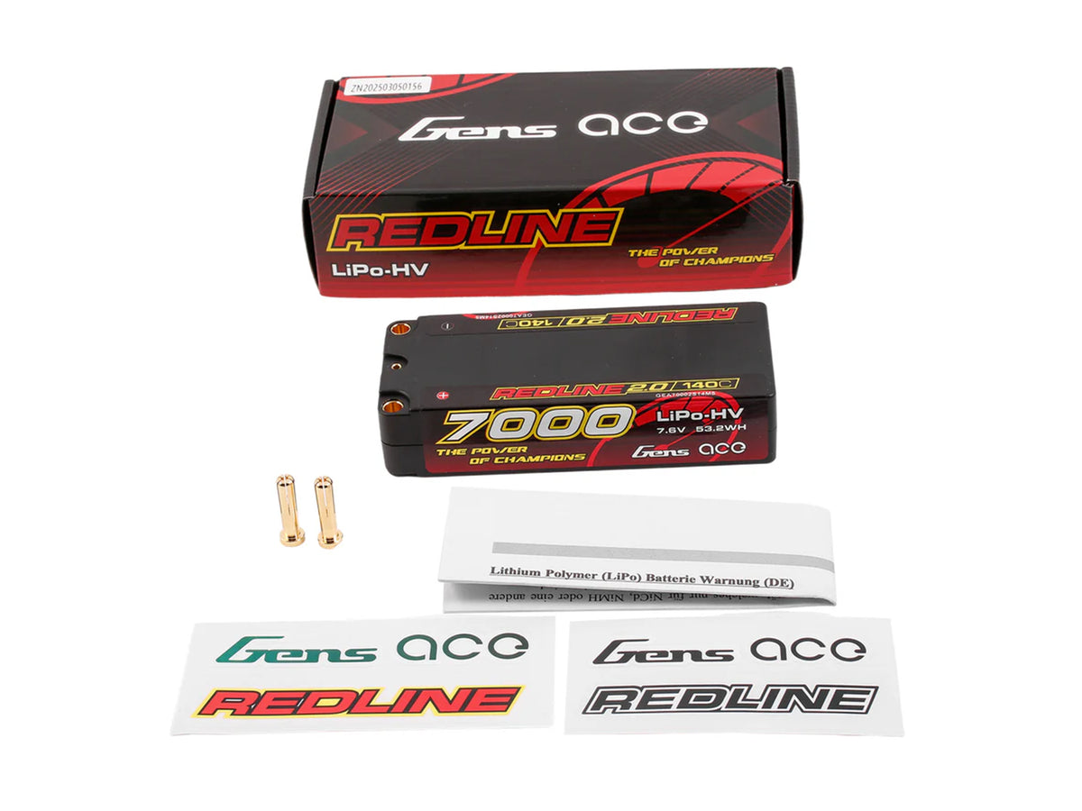 Li-Po HV Car Hard Case 2S1P 7.4V 7000mAh 140C RL2 with 5mm
