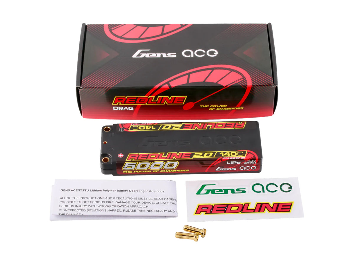 Li-Po HV Car Hard Case 2S 7.6V 5000mAh 140C RL2 5mm