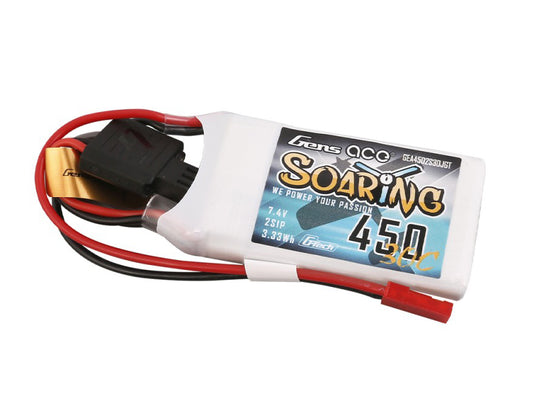 Li-Po G-Tech 2S 7.4V 450mAh 30C Soaring with BEC - RC Hobby Product