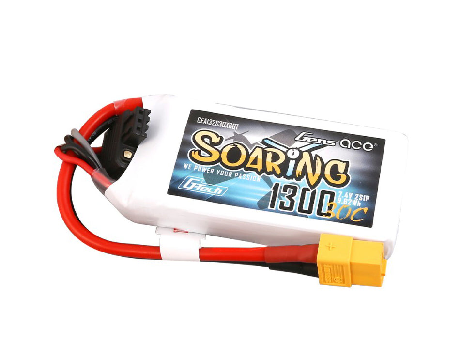 Li-Po G-Tech 2S 7.4V 1300mAh 30C Soaring with XT60 - RC Hobby Product