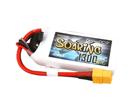Li-Po G-Tech 2S 7.4V 1300mAh 30C Soaring with XT60 - RC Hobby Product