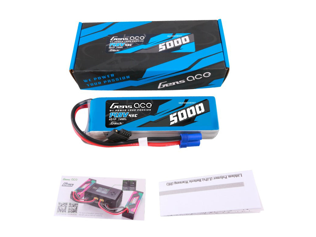 Li-Po G-Tech 4S 14.8V 5000mAh 45C with EC5