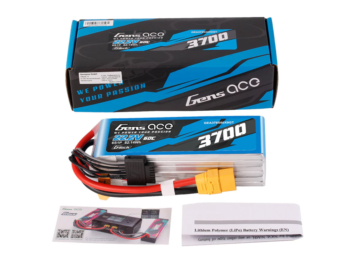 Li-Po G-Tech 6S 22.2V 3700mAh 60C with XT90