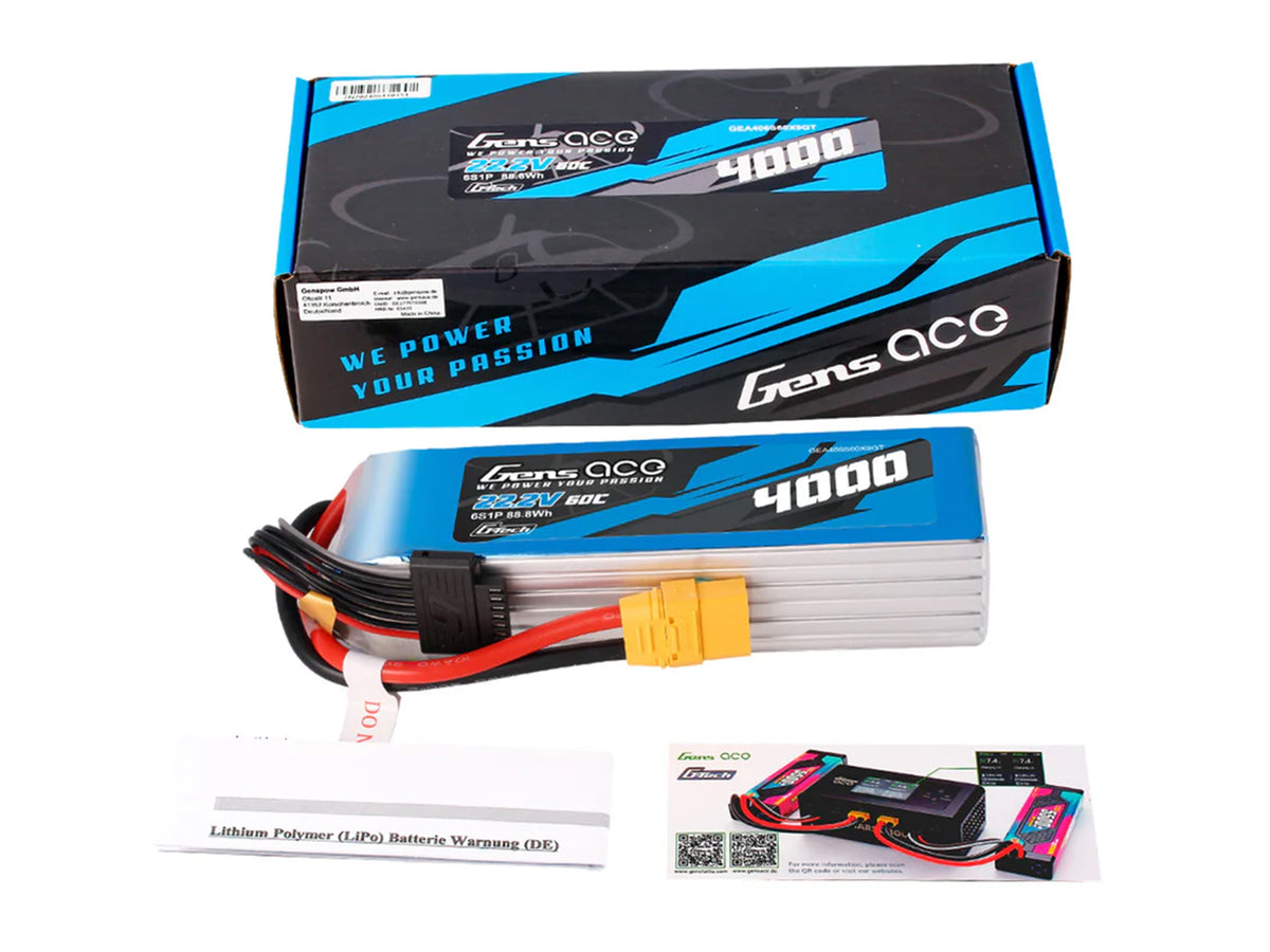 Li-Po G-Tech 6S 22.2V 4000mAh 60C with XT90