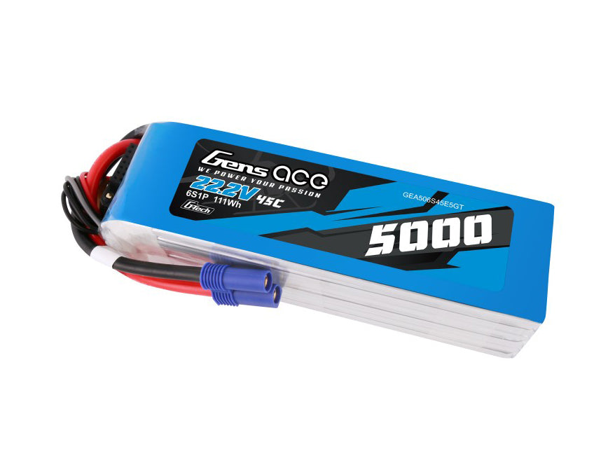 Li-Po G-Tech 6S 22.2V 5000mAh 45C with EC5 - RC Hobby Product
