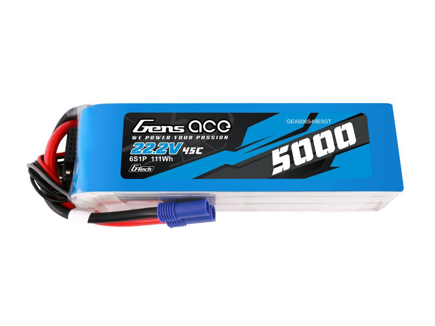 Li-Po G-Tech 6S 22.2V 5000mAh 45C with EC5