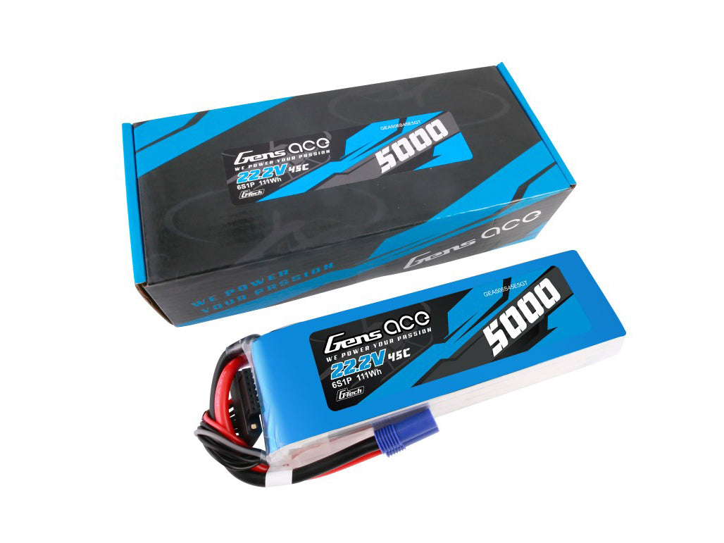 Li-Po G-Tech 6S 22.2V 5000mAh 45C with EC5