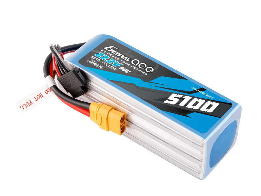 Li-Po G-Tech 6S 22.2V 5100mAh 80C with XT90