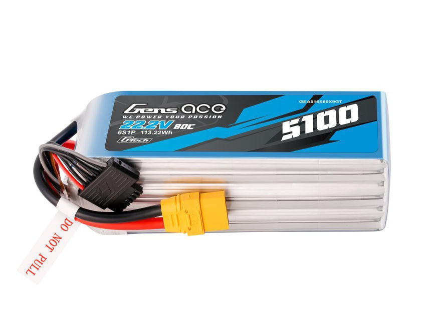Li-Po G-Tech 6S 22.2V 5100mAh 80C with XT90