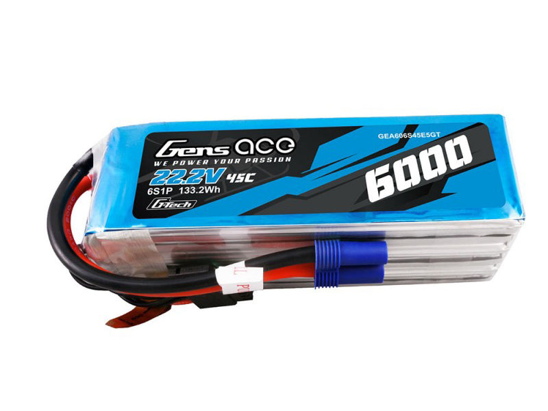 Li-Po G-Tech 6S 22.2V 6000mAh 45C with EC5 - RC Hobby Product