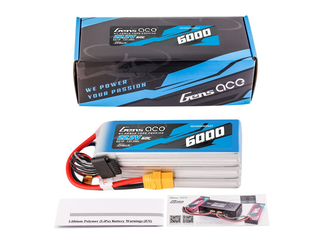 Li-Po G-Tech 6S 22.2V 6000mAh 60C with XT90