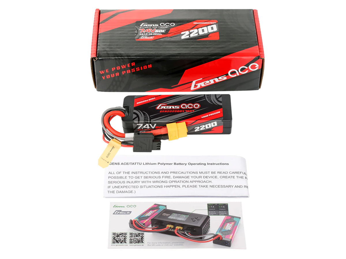 Li-Po Car Hard Case G-Tech 2S 7.4V 2200mAh 60C with XT60