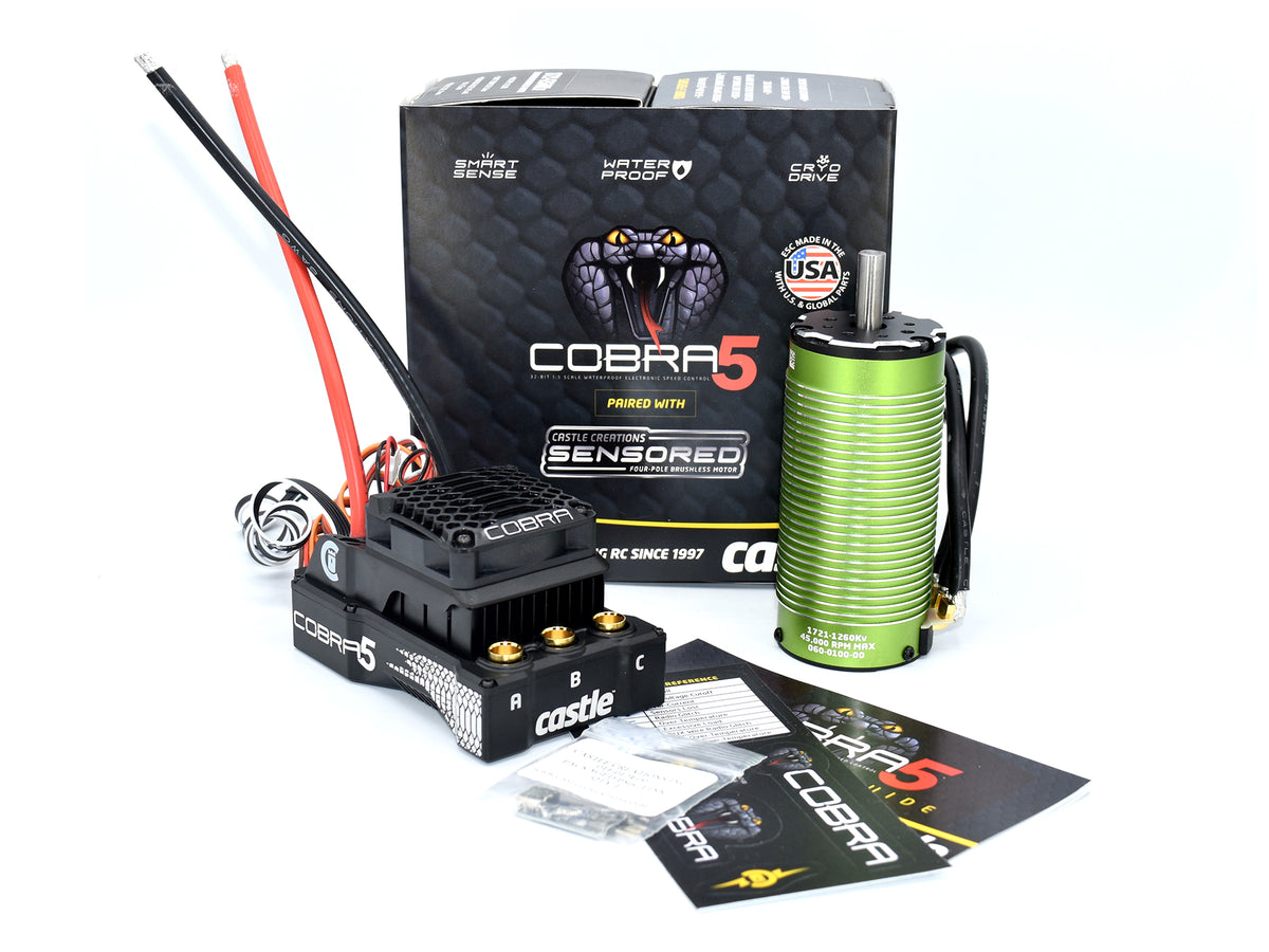 COBRA 5, 8S, 33.6V ESC, 20A PEAK BEC W/1721-1260KV