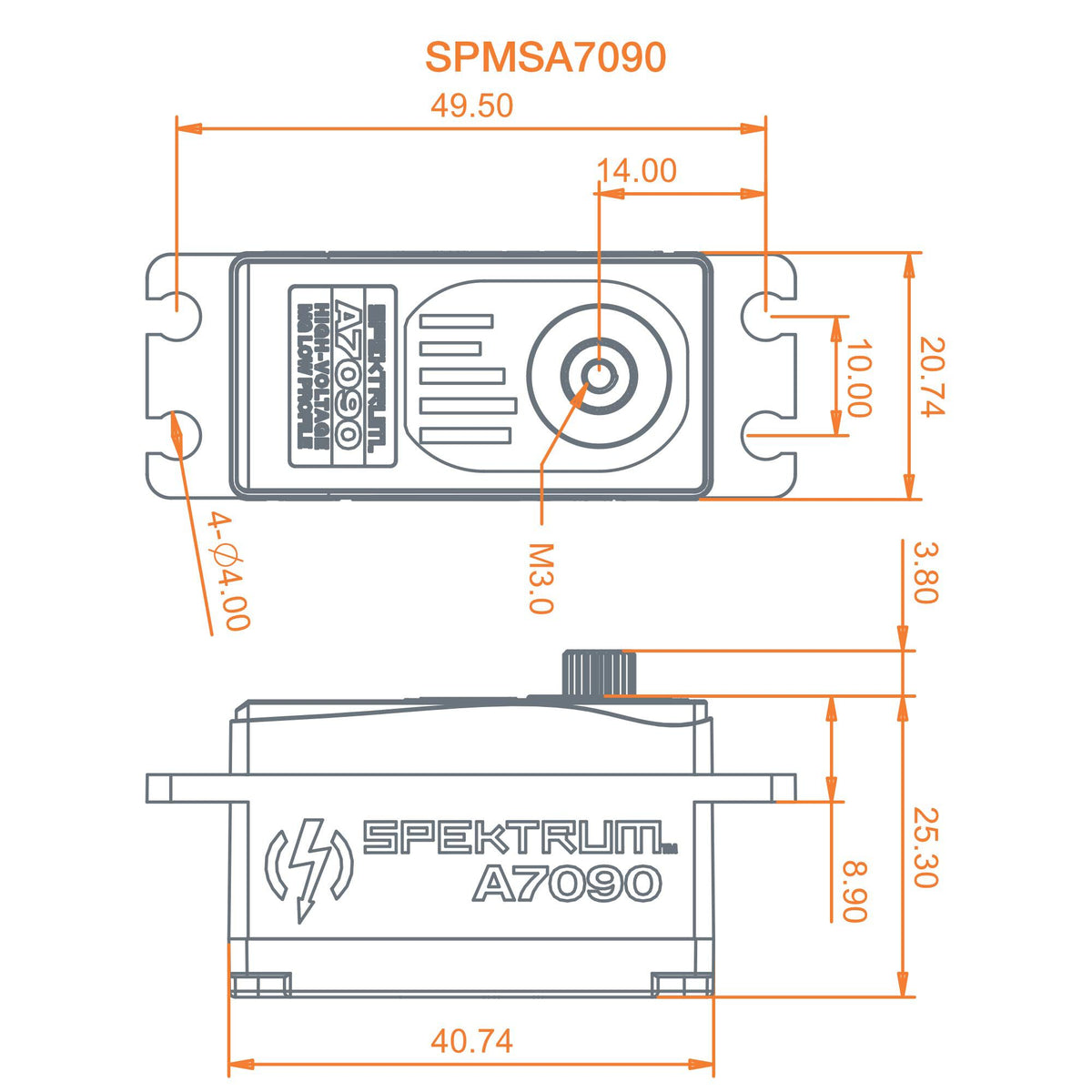 A7090 Brushless Low Profile Metal Gear HV Servo