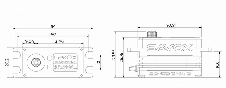 SAVOX HV DIGITAL BRUSHLESS LOW PROFILE SERVO 15KG/0.085S@7.4V