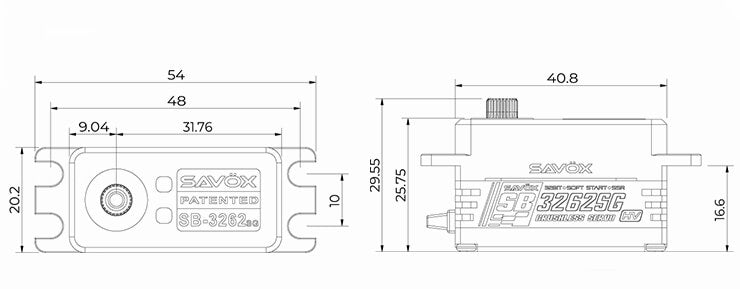 SAVOX HV LOW PROFILE BRUSHLESS CNC SERVO 28KG/0.08S@7.4V