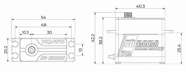 SAVOX 'HV' STD SIZE MONSTER TORQUE 45KG/0.14@7.4V - PLUS