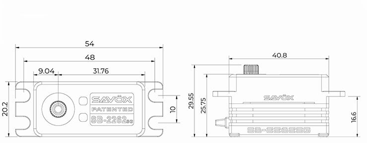 SAVOX LOW PROFILE BRUSHLESS HI-TORQUE DIGI SERVO 18KG/0.10S@6.0V - BLACK