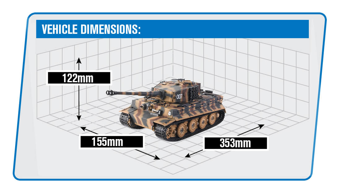 TAIGEN 1:24 TIGER 1 IR BATTLE TANK LATE VERSION - CAMO