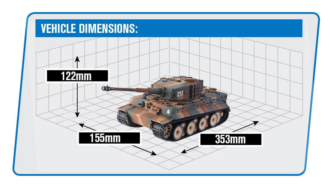 TAIGEN 1:24 TIGER 1 IR BATTLE TANK MIDDLE VERSION - CAMO