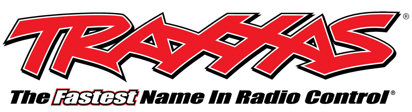 Traxxas logo with red text on a white background