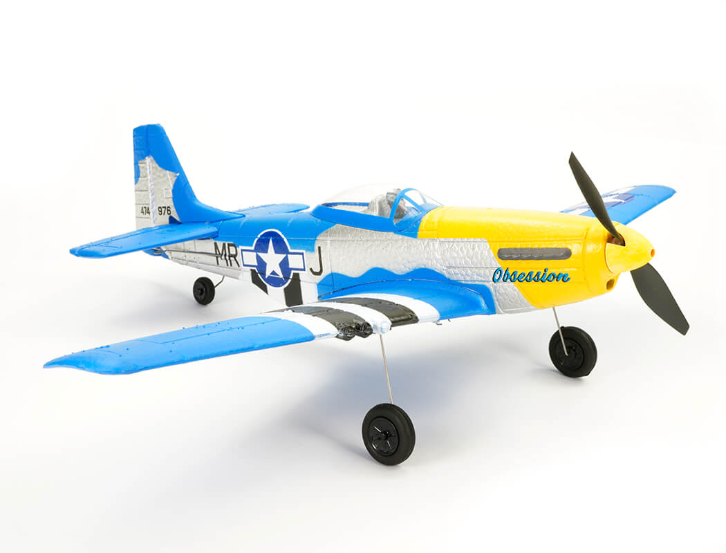 VOLANTEX P-51D MUSTANG V2 BLUE 4CH 400MM BRUSHED W/GYRO RTF
