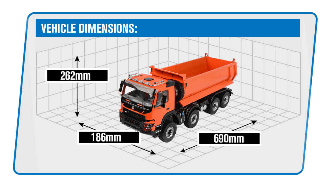 RC4WD 1/14 8X8 ARMAGEDDON HYDRAULIC DUMP TRUCK (FMX) (ORANGE)