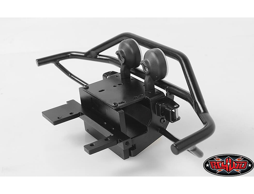 RC4WD ROUGH STUFF METAL FRONT BUMPER FOR RC4WD TRAIL FINDER 2 (HELLA ROUND LIGHTS)