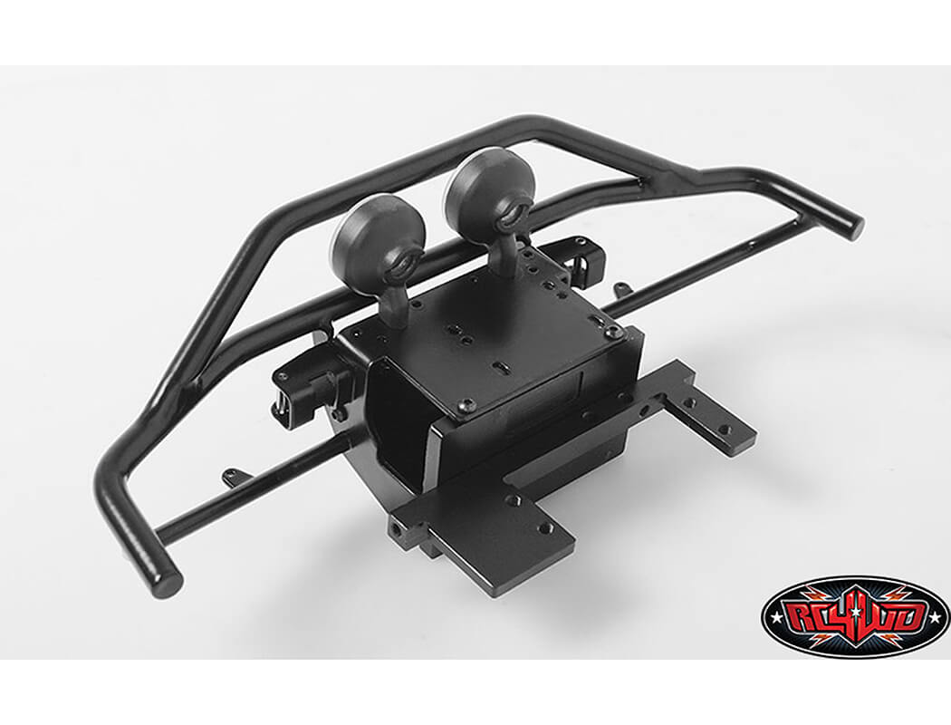 RC4WD ROUGH STUFF METAL FRONT BUMPER FOR RC4WD TRAIL FINDER 2 (HELLA ROUND LIGHTS)