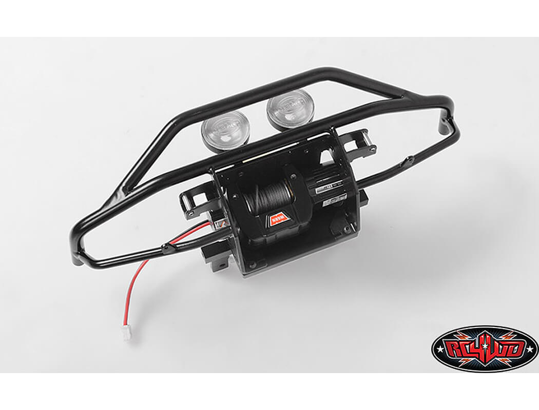 RC4WD ROUGH STUFF METAL FRONT BUMPER FOR RC4WD TRAIL FINDER 2 (HELLA ROUND LIGHTS)