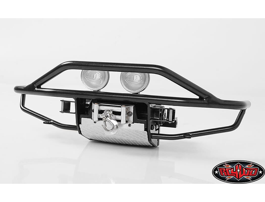 RC4WD ROUGH STUFF METAL FRONT BUMPER FOR RC4WD TRAIL FINDER 2 (HELLA ROUND LIGHTS)