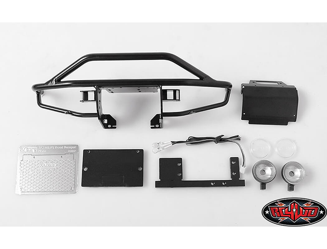 RC4WD ROUGH STUFF METAL FRONT BUMPER FOR RC4WD TRAIL FINDER 2 (HELLA ROUND LIGHTS)